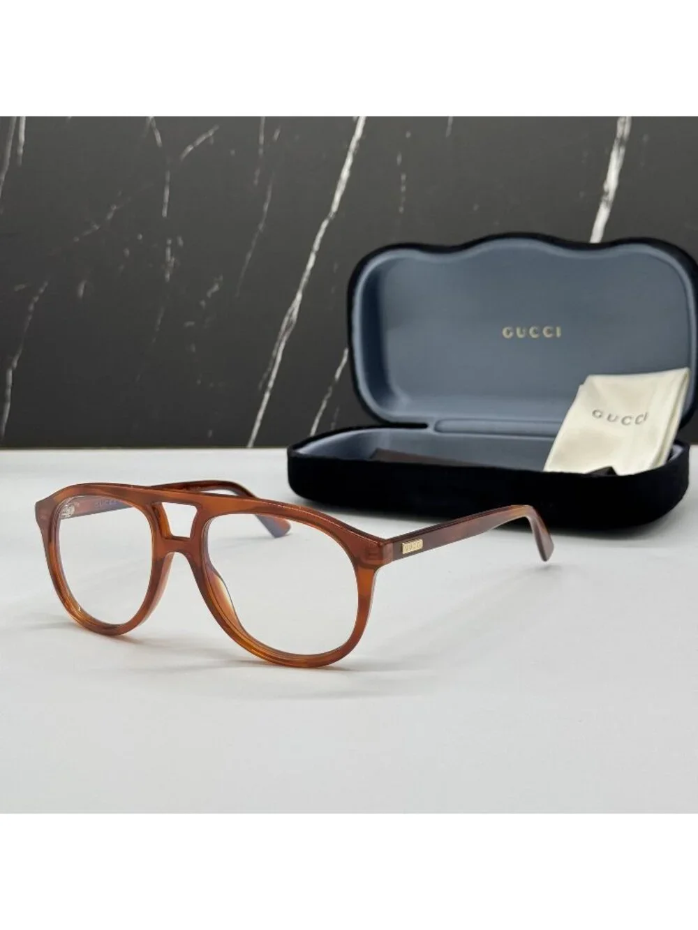 New Gucci GG1320S 001 Aviator Unisex Sunglasses With Transition Lenses